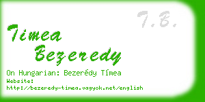 timea bezeredy business card