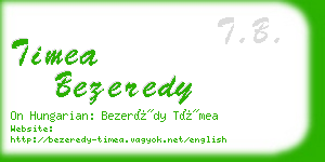 timea bezeredy business card